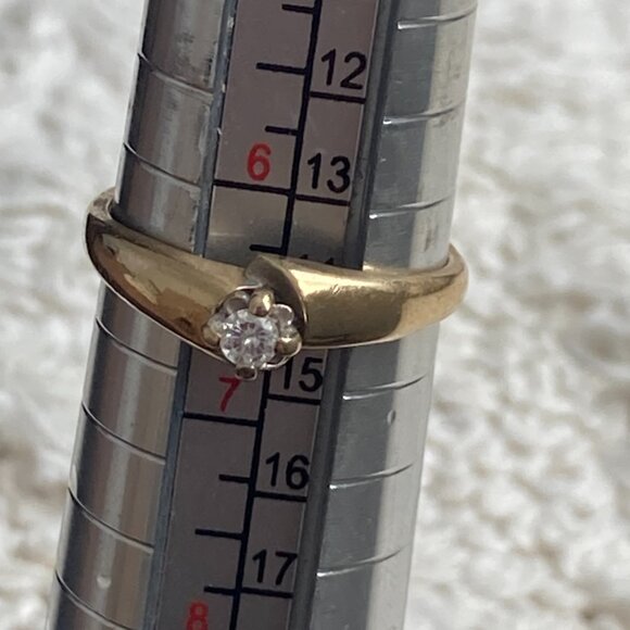 10K Yellow Gold Diamond Solitaire Ring – Size 6.5 | Stamped | Elegant & Timeless - Picture 11 of 13